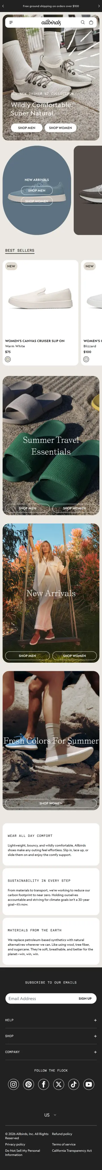 Allbirds preview (mobile)
