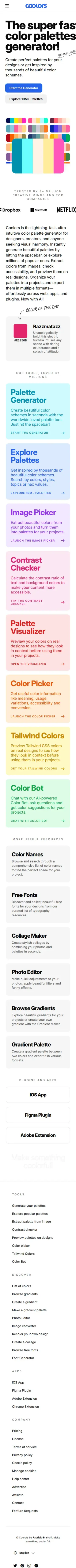 Coolors preview (mobile)