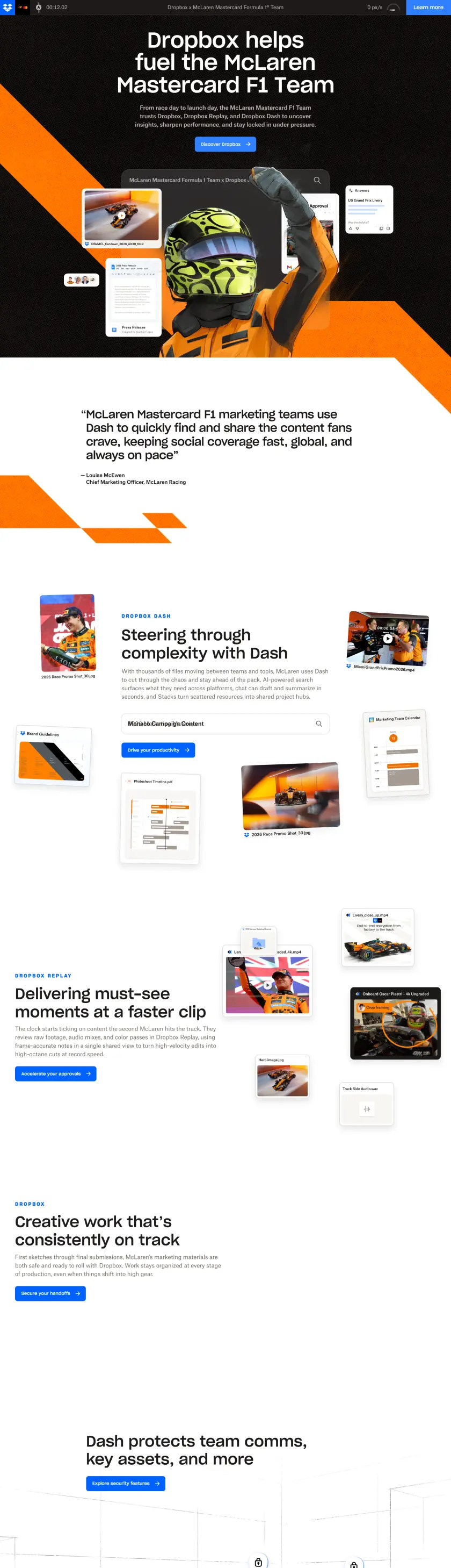Dropbox Dash × McLaren preview