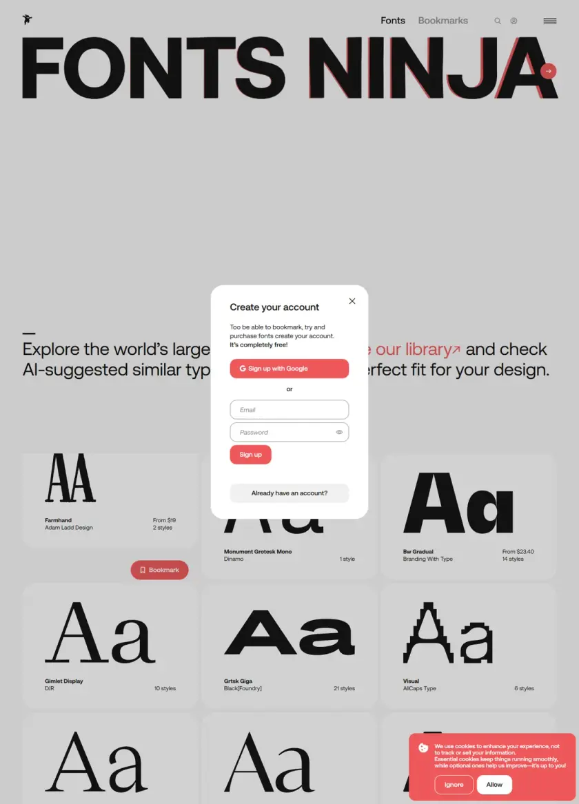 Fonts Ninja preview