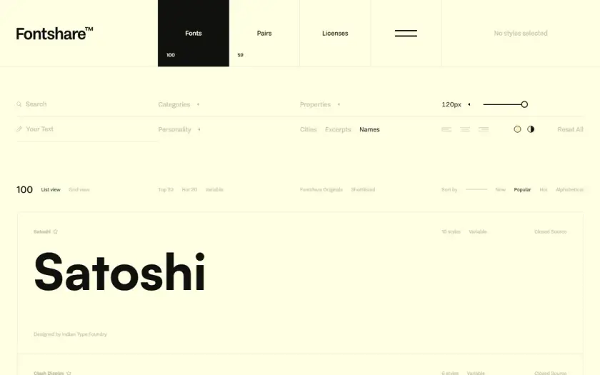 Fontshare preview