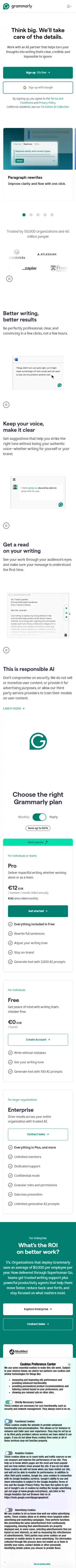 Grammarly preview (mobile)