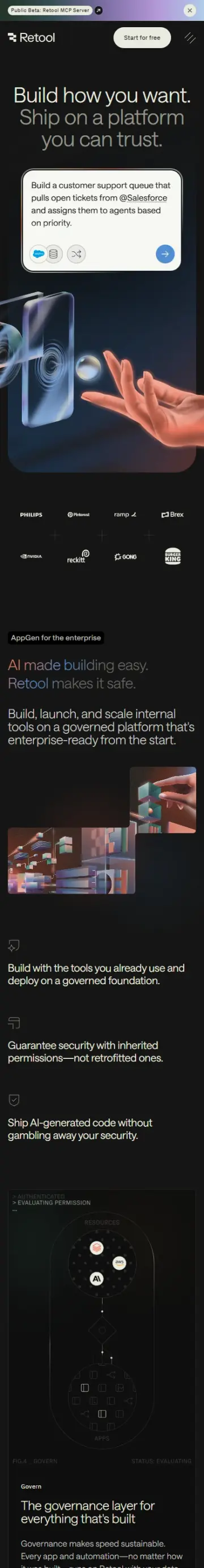 Retool preview (mobile)