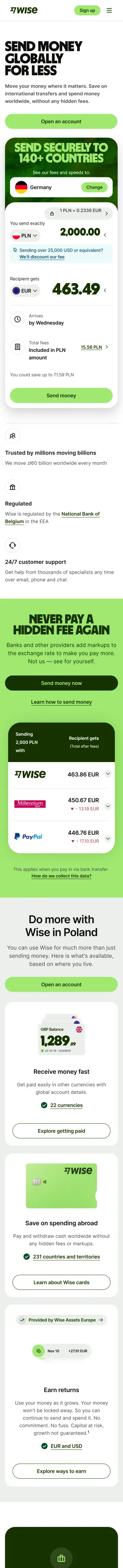 Wise preview (mobile)